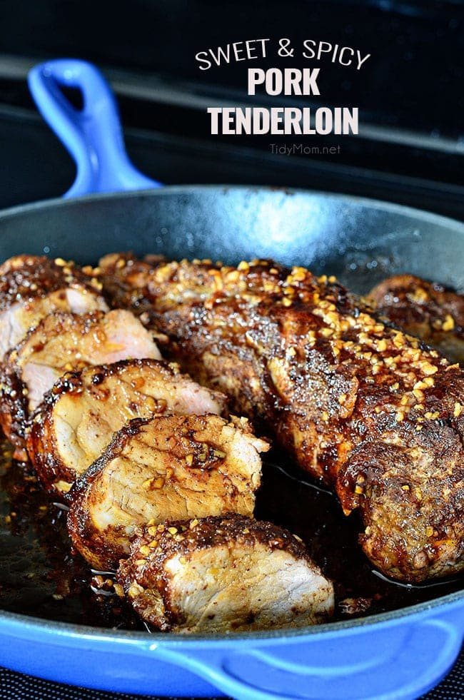 Sweet and Spicy Glazed Pork Tenderloin {VIDEO}