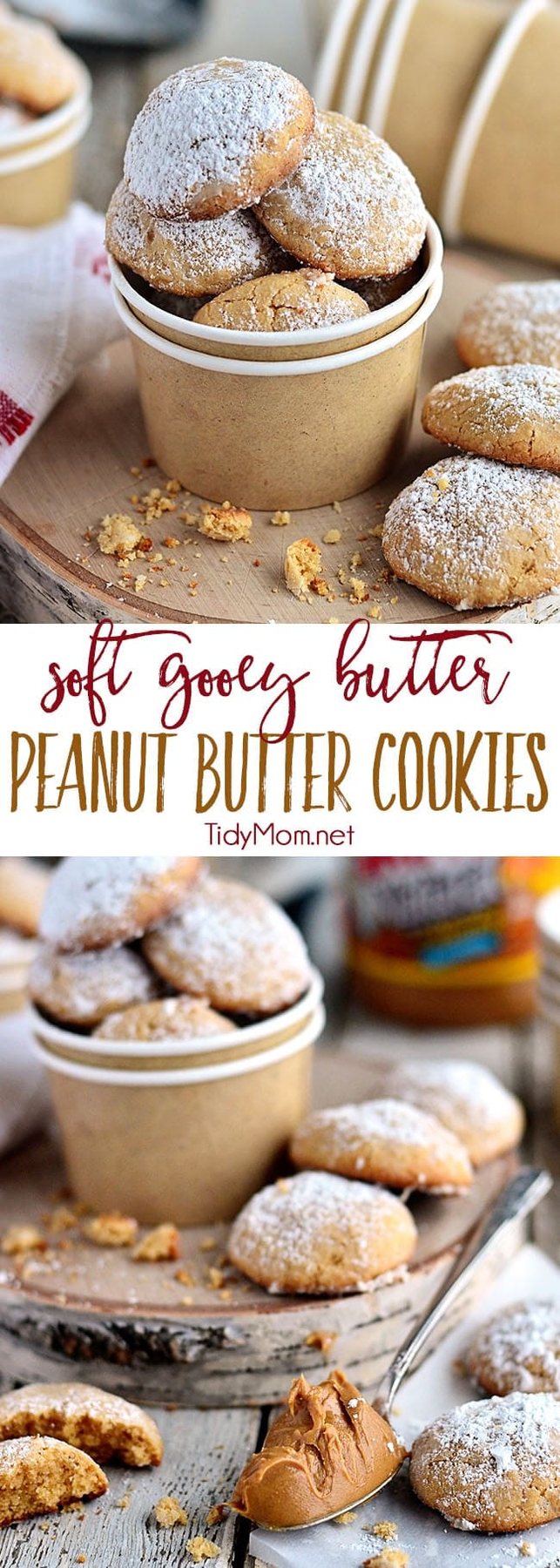 Gooey Butter Peanut Butter Cookies disappear fast! They are a peanut butter twist on the gooey butter cake made into a soft delicious peanut butter cookies. What's not to love about a cookie with butter in the name TWICE?! Print the delicious full recipe at cetcu.com