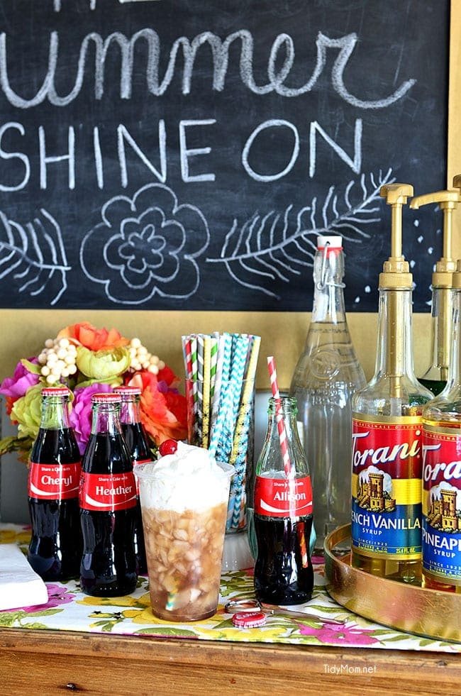 DIY Flavored Coca-Cola Soda Bar at cetcu.com #shareacoke
