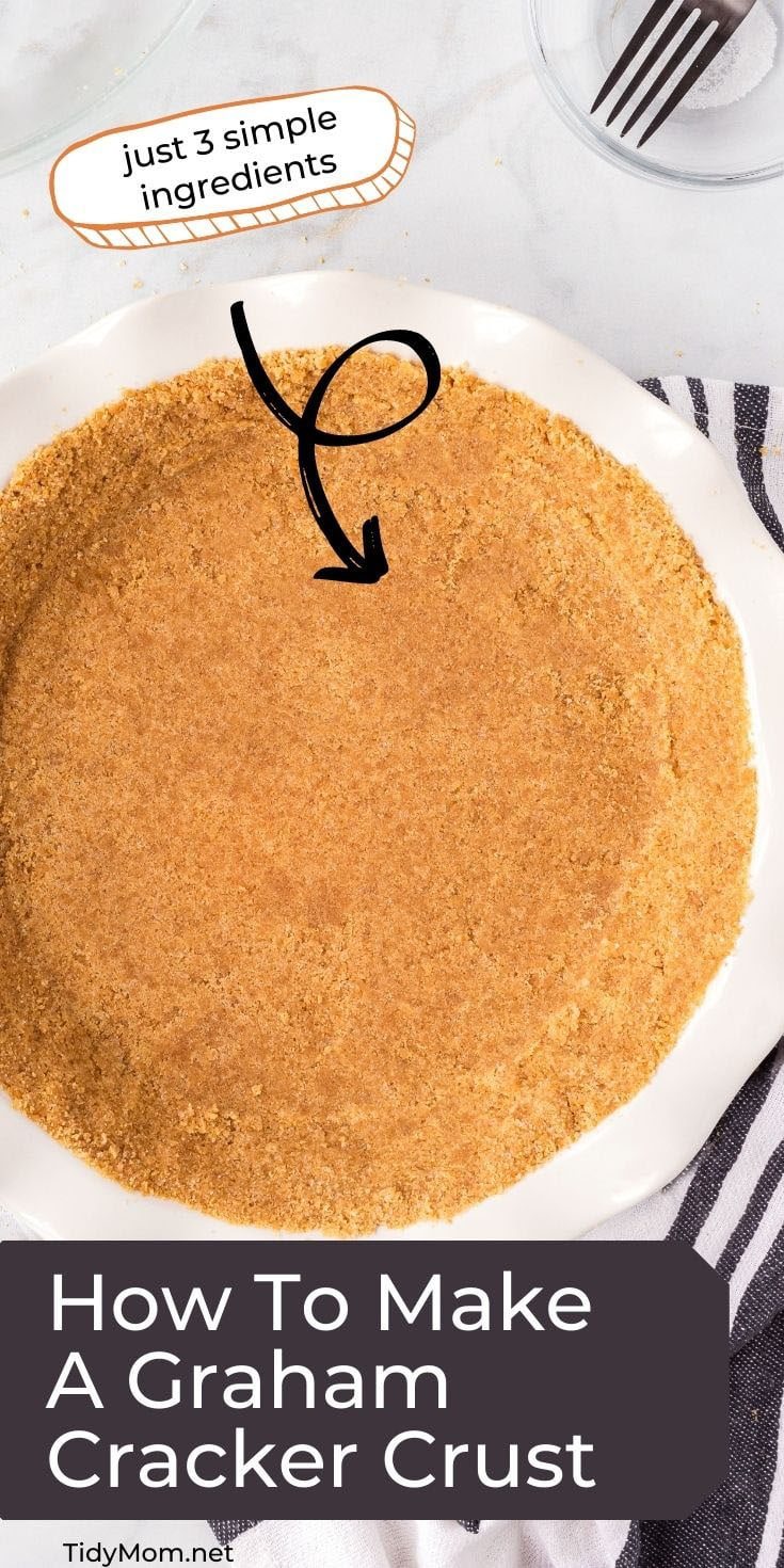 graham cracker crust recipe made in a white pie dish