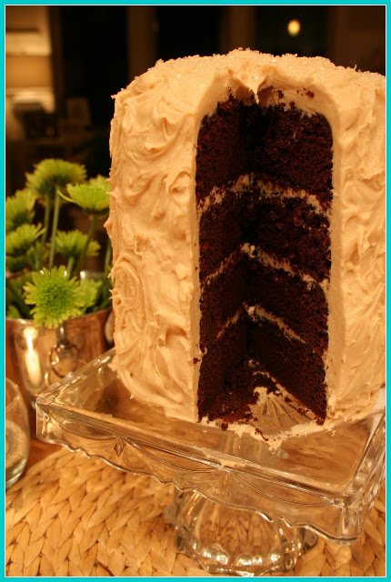 Chocolate cake with salted caramel frosting