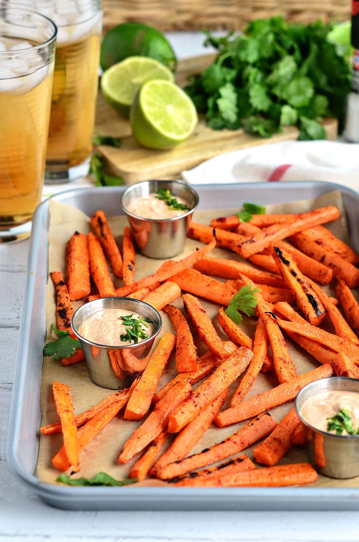 Grilled Carrots with Chipotle Lime Dip