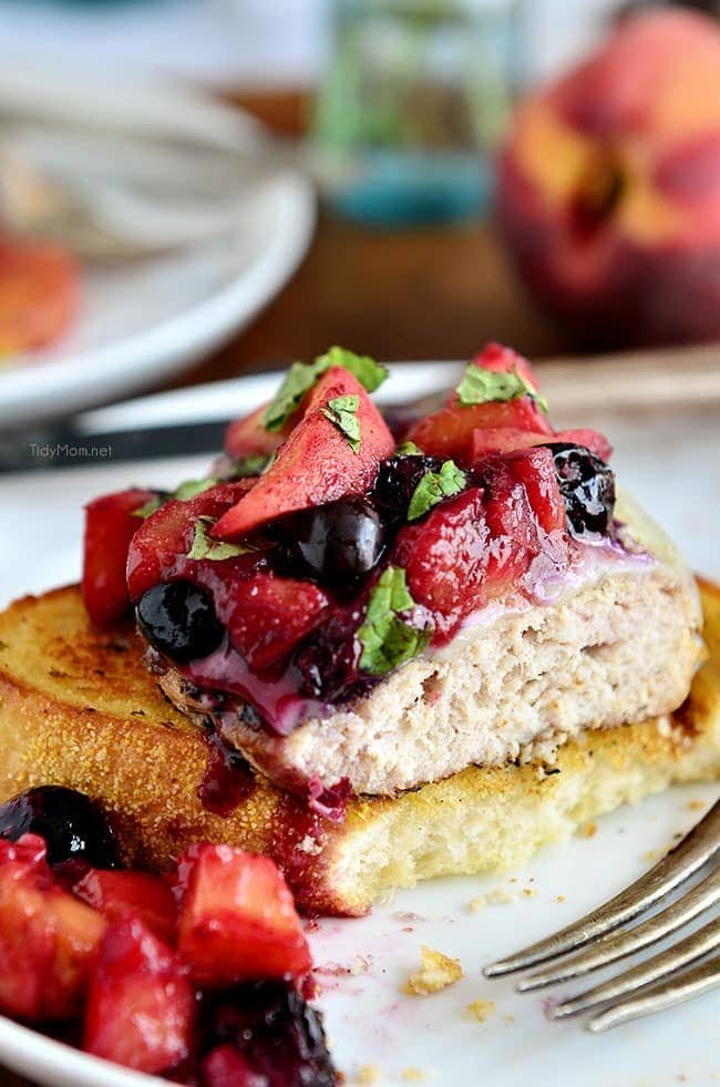 Grilled Turkey Burgers with Peaches and Blueberries recipe at cetcu.com