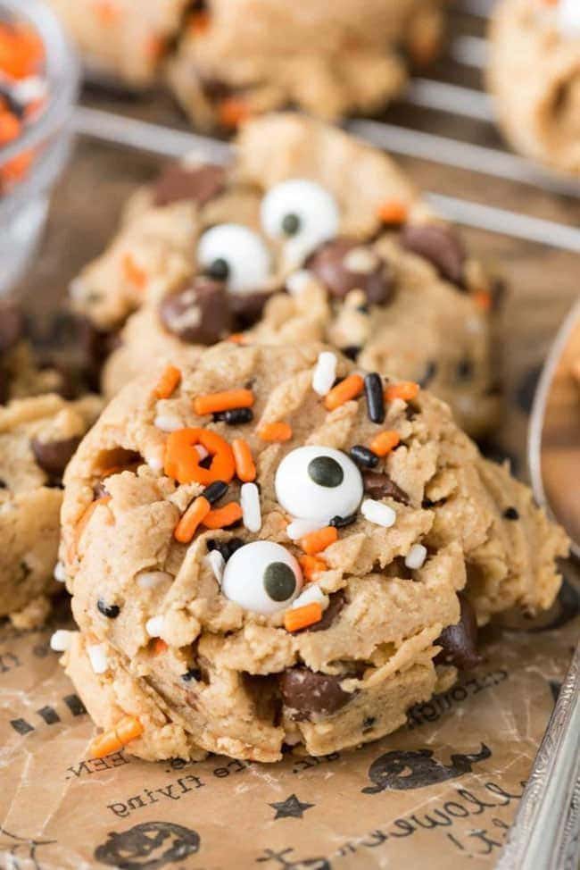Peanut Butter Pudding Cookies from Crazy for Crust for a Halloween Meal Plan or Party
