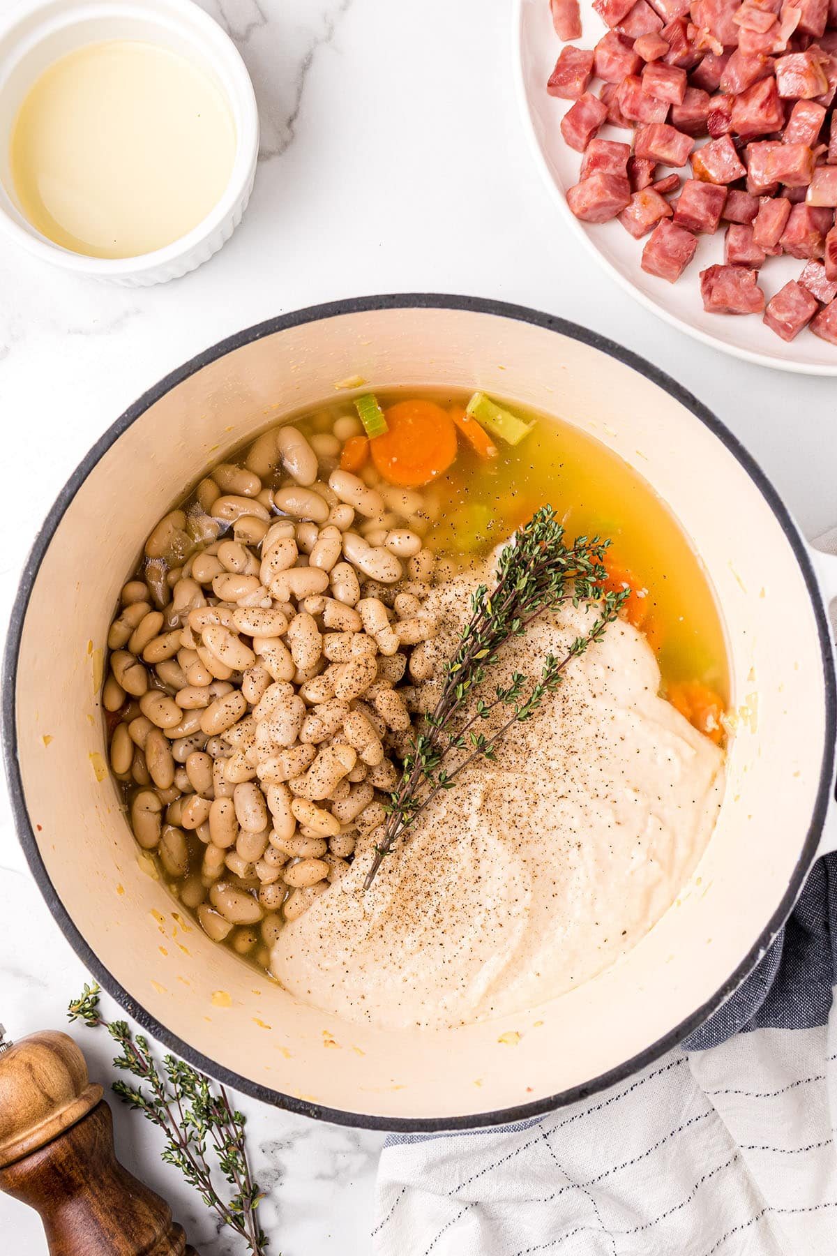 step 5 for making ham and beans soup