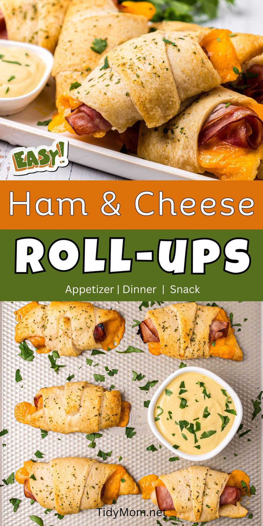 Baked Ham and Cheese Crescent Roll Sandwiches