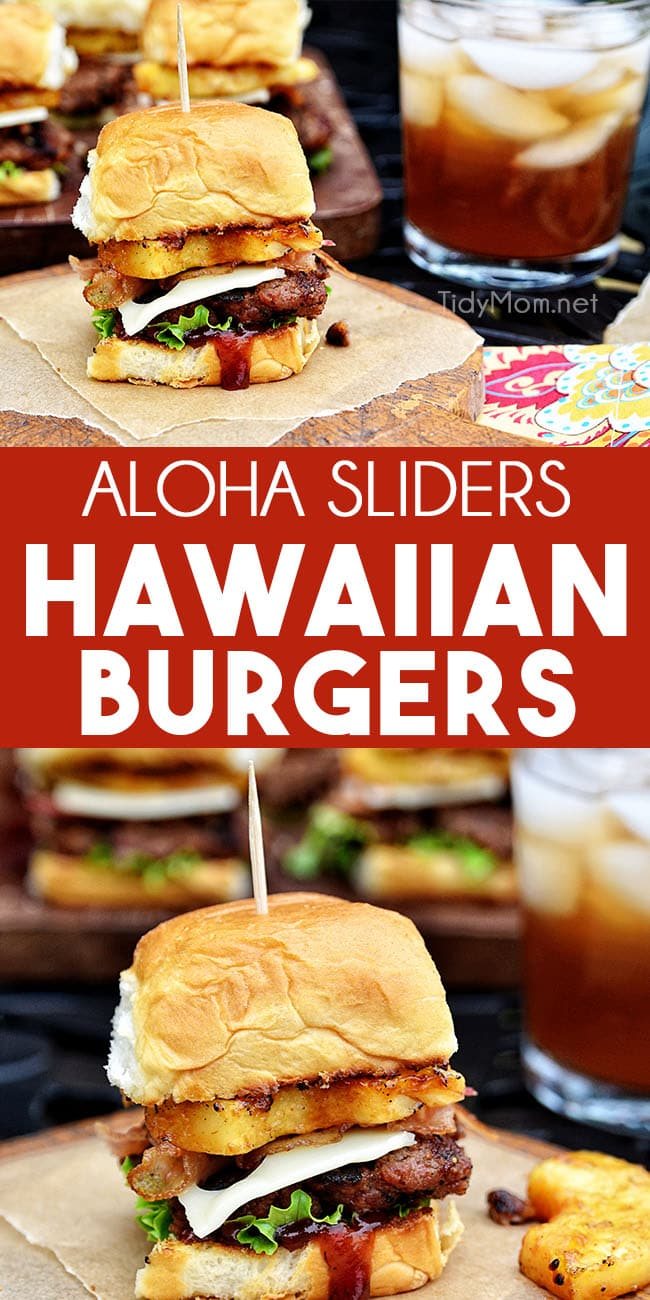 Hawaiian burger aloha photo collage