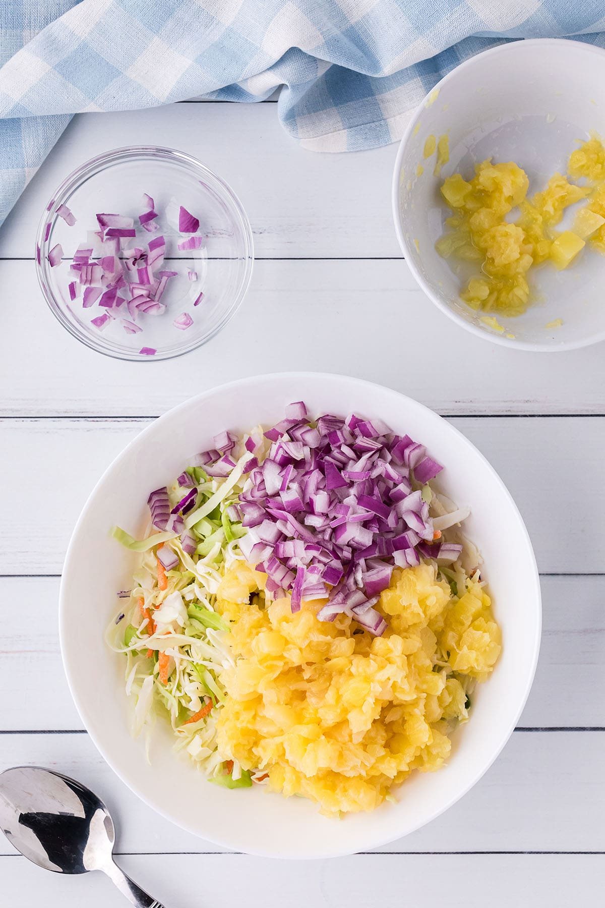 how to make pineapple slaw step 1