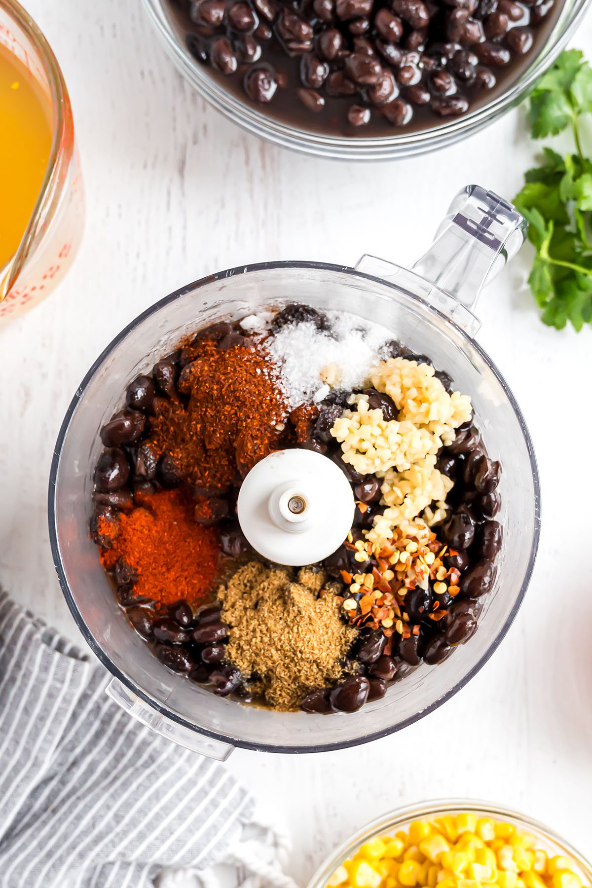soup ingredients in food processor