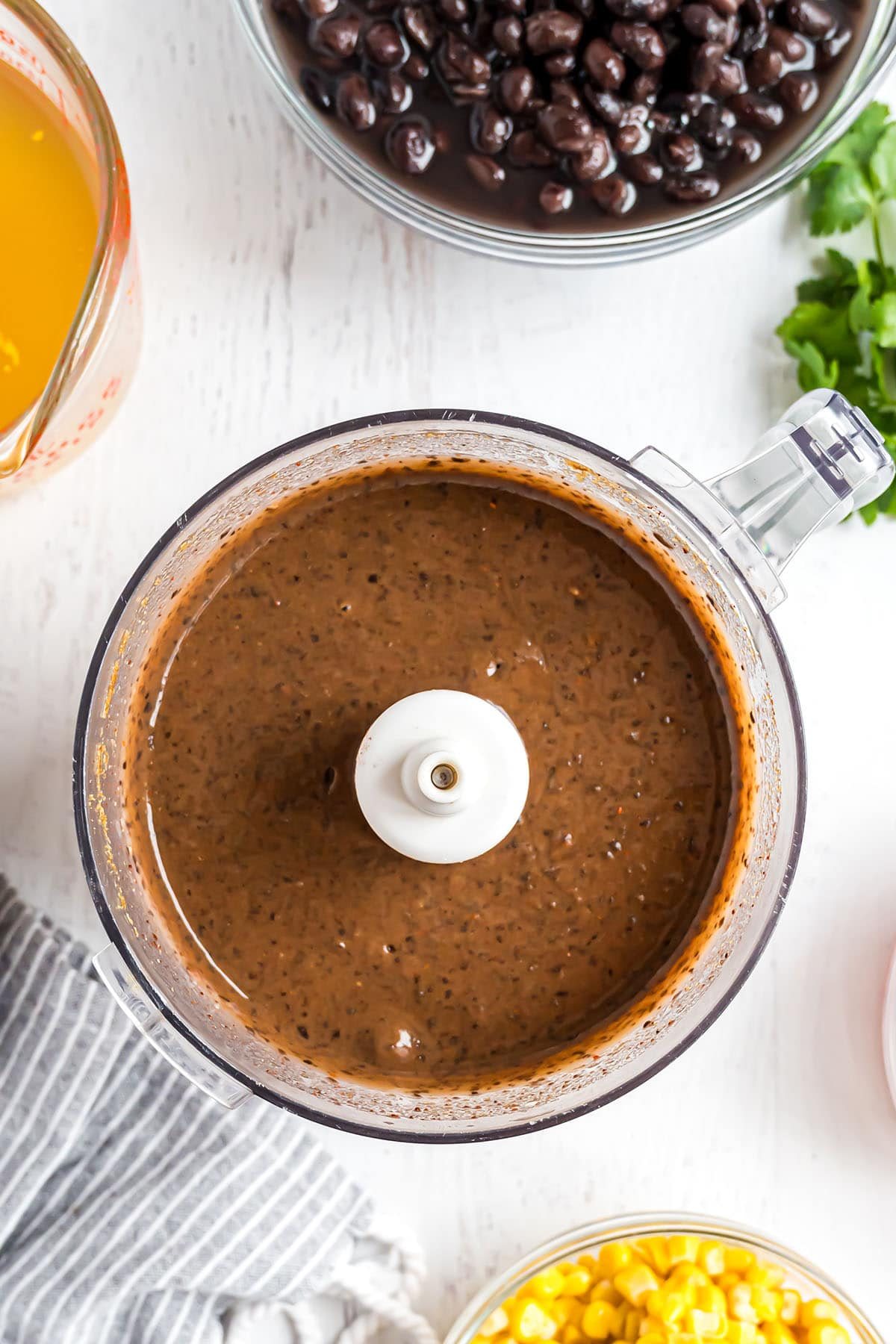 soup ingredients processed in food processor