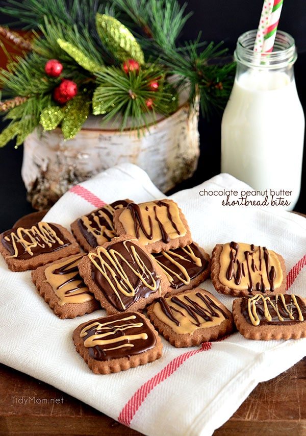 Chocolate Peanut Butter Shortbread Bites