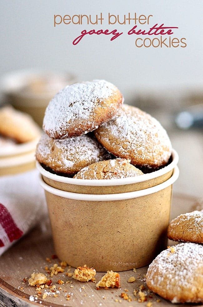 Easy Peanut Butter Gooey Butter Cookies - recipe at cetcu.com