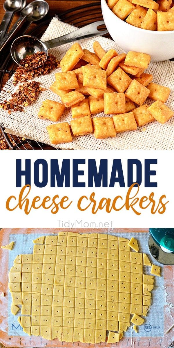 With only 6 easy ingredients you can have flaky delicious homemade cheese crackers in under an hour. You'll fall deeply in love with the flavor, sharp cheddar kissed with a touch of red pepper for a bit of a kick. Since you know what's in them, you won't have to feel so guilty eating them. Print the full recipe at cetcu.com #crackers #recipe #cheese