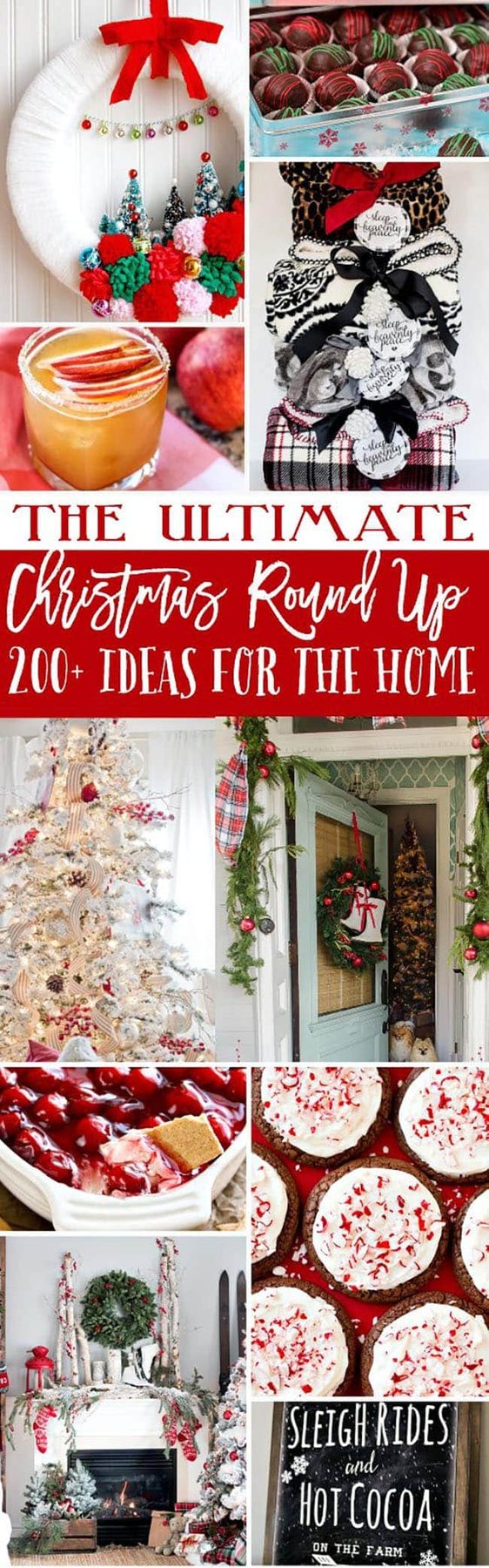 The Ultimate Christmas Round Up! Over 200 ideas for the home, gifts and recipes to make. You’ll find homemade Christmas treats, drinks and appetizers, to party ideas, printables, gifts, Christmas decor and more at cetcu.com