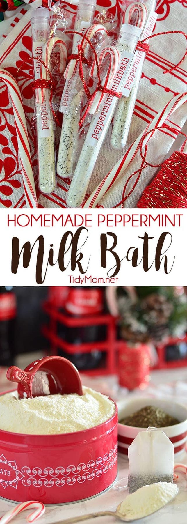 Milk has many beauty benefits. A simple milk bath can moisturize and soften your skin. With just a few ingredients, it makes an easy homemade gift. Homemade Peppermint Milk Bath recipe and gifting ideas at cetcu.com