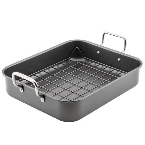 Nonstick Roaster/Roasting Pan with Reversible Rack,