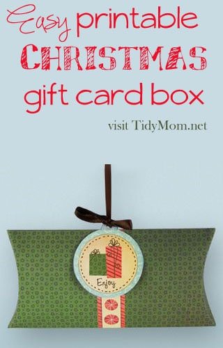 easy printable Christmas gift card box at cetcu.com