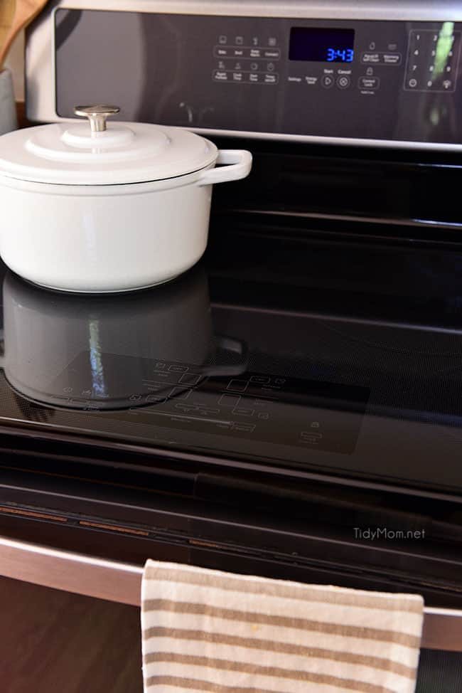 shiny and clean glass cooktop