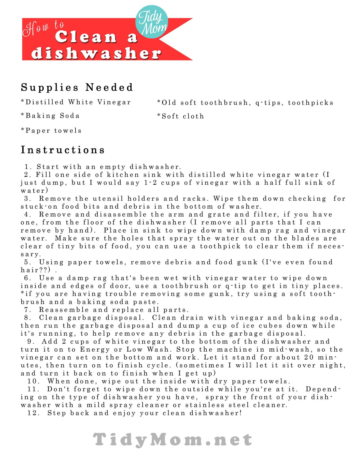 How to clean dishwasher-Cetcu printable