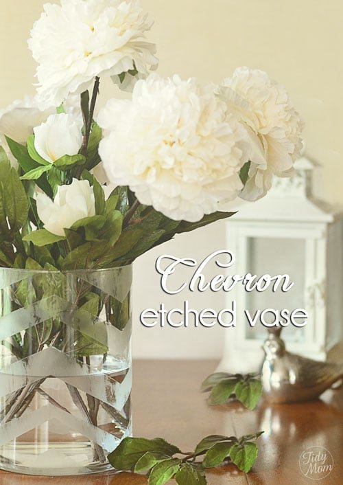 How to Etch a Glass Vase with Chevron Stripes