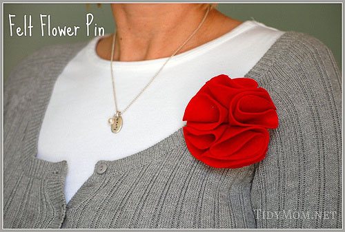 How to: Felt {Valentine}Rosette Flower Pin