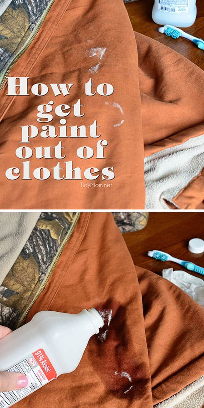 No need to throw it out! You just need a little rubbing alcohol and a brush to get dried paint out of clothes. Find out HOW TO GET PAINT OUT OF CLOTHES at cetcu.com