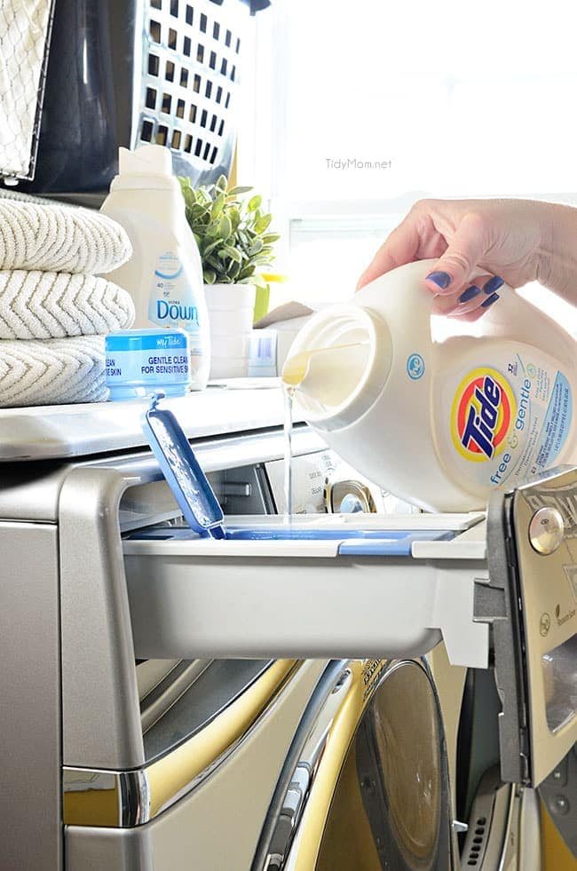 Tide Free & Gentle laundry detergent. Free of dyes and perfumes with all the cleaning power you'd expect.
