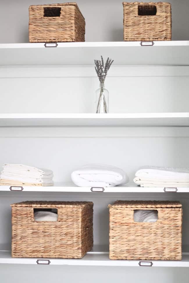 Simple storage solutions for keeping a HOME with ALL WHITE INTERIOR DESIGN from Julie of Coordinately Yours at cetcu.com