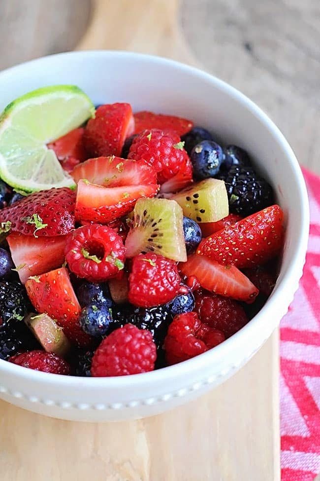 Honey Lime Berry Salad recipe from The Baker Up Stairs: How to Plan a Perfect Picnic. Get recipes, printables and more to plan a perfect picnic at cetcu.com