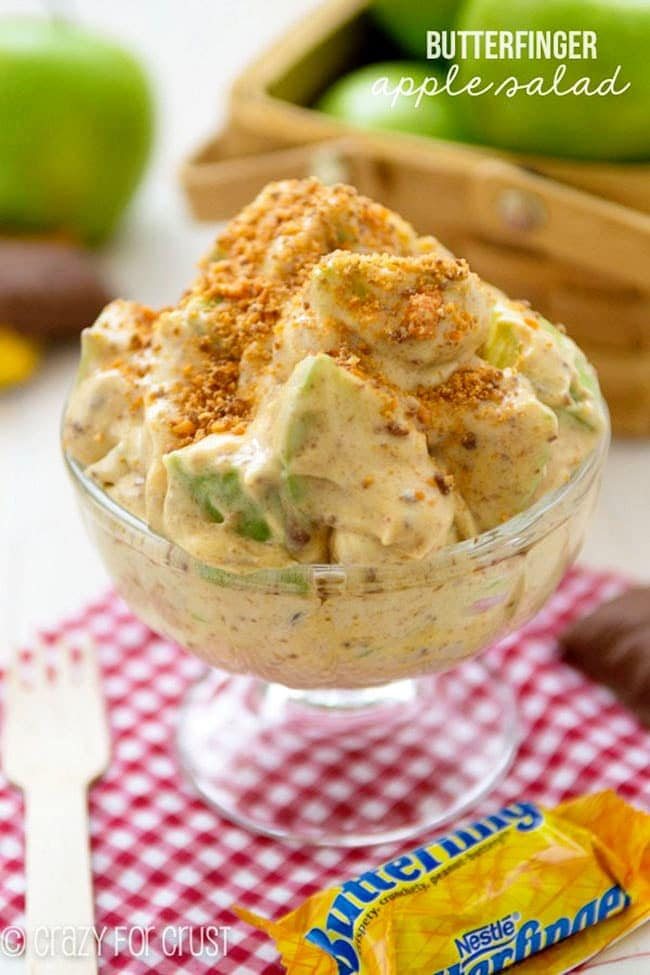 Butterfinger Apple Salad image from Crazy For Crust: How to Plan a Perfect Picnic. Get recipes, printables and more to plan a perfect picnic at cetcu.com