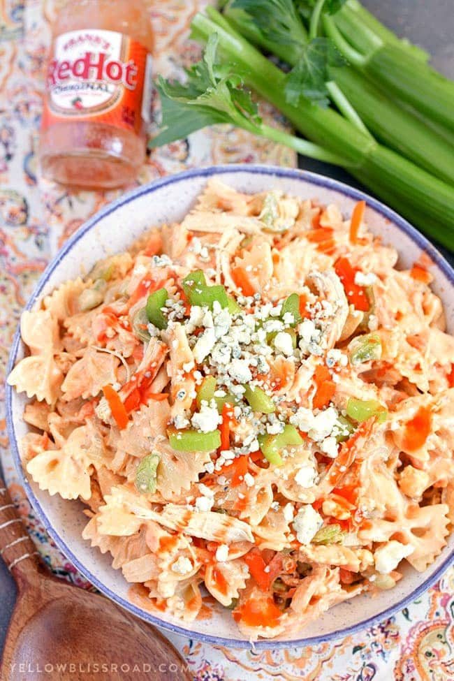 Buffalo Chicken Pasta Salad image from Yellow Bliss Road : How to Plan a Perfect Picnic. Get recipes, printables and more to plan a perfect picnic at cetcu.com