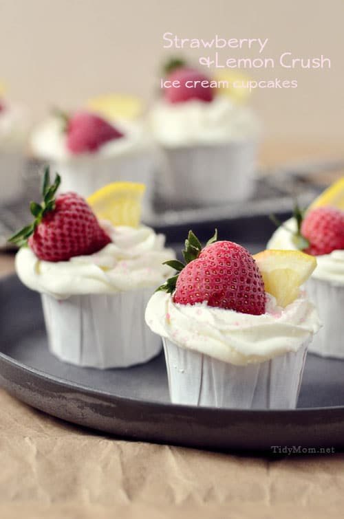 Strawberry & Lemon Ice Cream Cupcakes at Cetcu