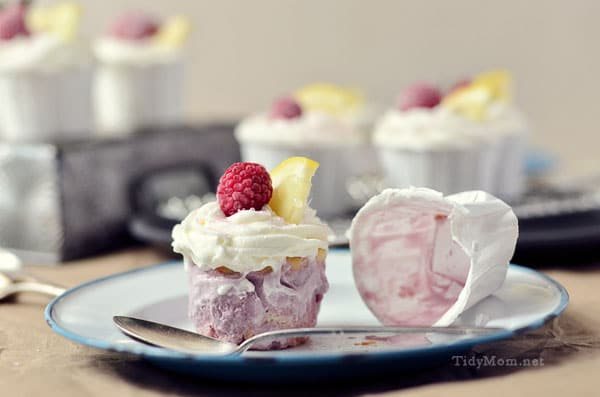 Black Raspberry & Lemon Ice Cream Cupcake unwrapped at Cetcu