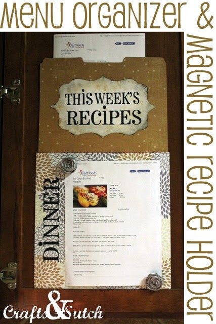 Menu Organizer and recipe holder