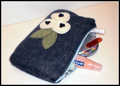 Wool makeup bag