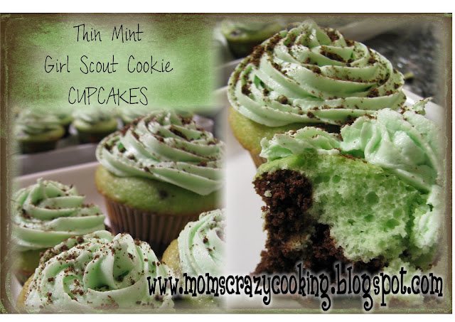 Thin Mint Girl Scout Cookie Cupcakes