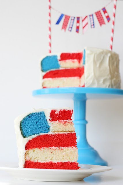 4th of July flag cake