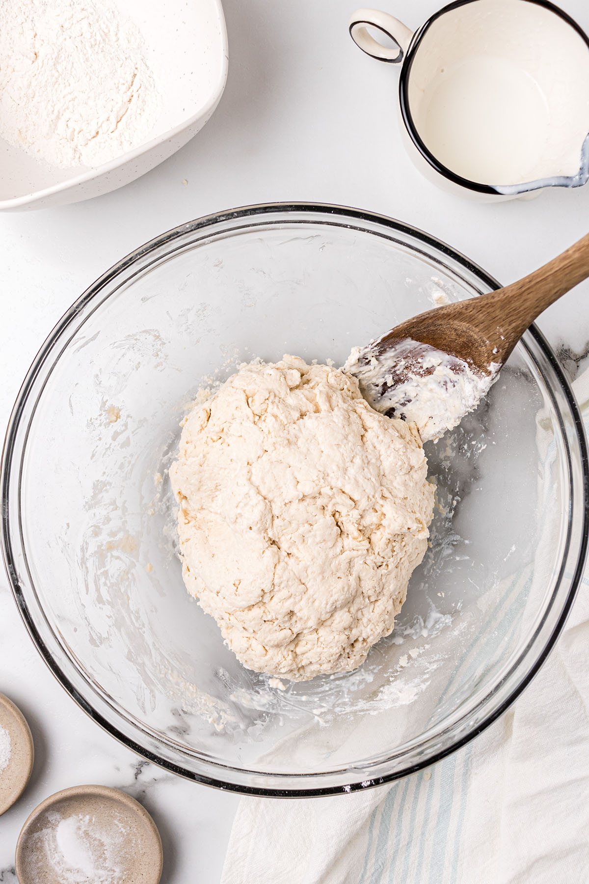 how to make Irish soda bread step 2 dough ball in bowl