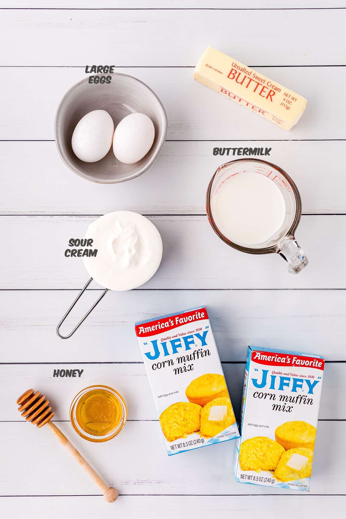 ingredients for light and fluffy corn bread