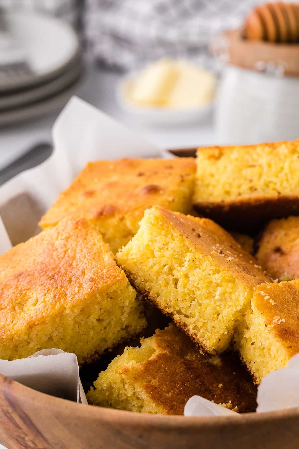 cornbread in a basket