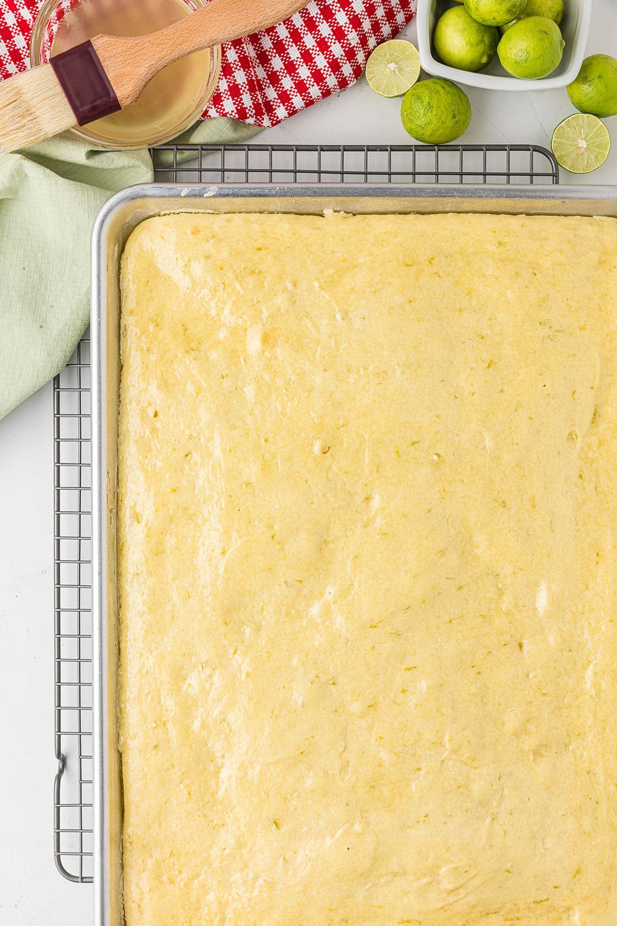 lime glazed sheet pan cake