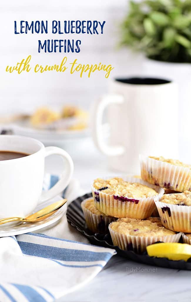 Lemon Blueberry Muffins with Crumb Topping {video}
