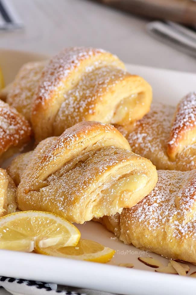 lemon cheesecake filled crescent rolls