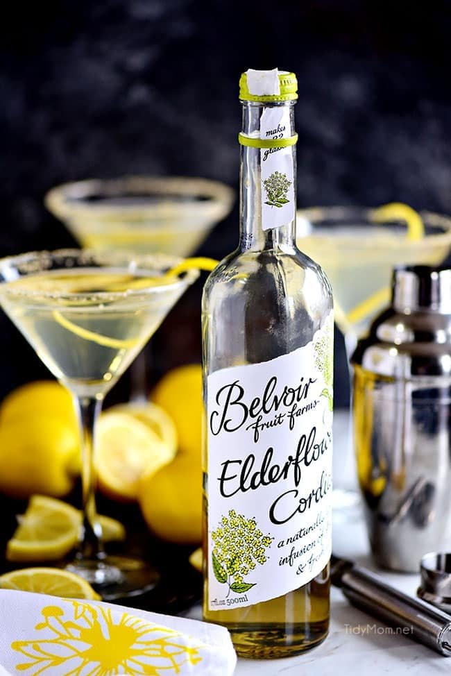 bottle of elderflower cordial