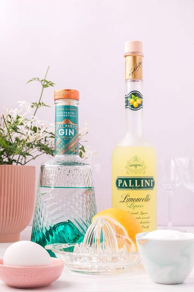 Ingredients for a Lemon Meringue Martini