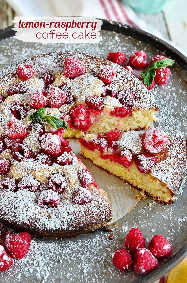 Brighten your morning with this tart coffee cake bursting with sweet raspberries. Lemon Raspberry Coffee Cake recipe at cetcu.com