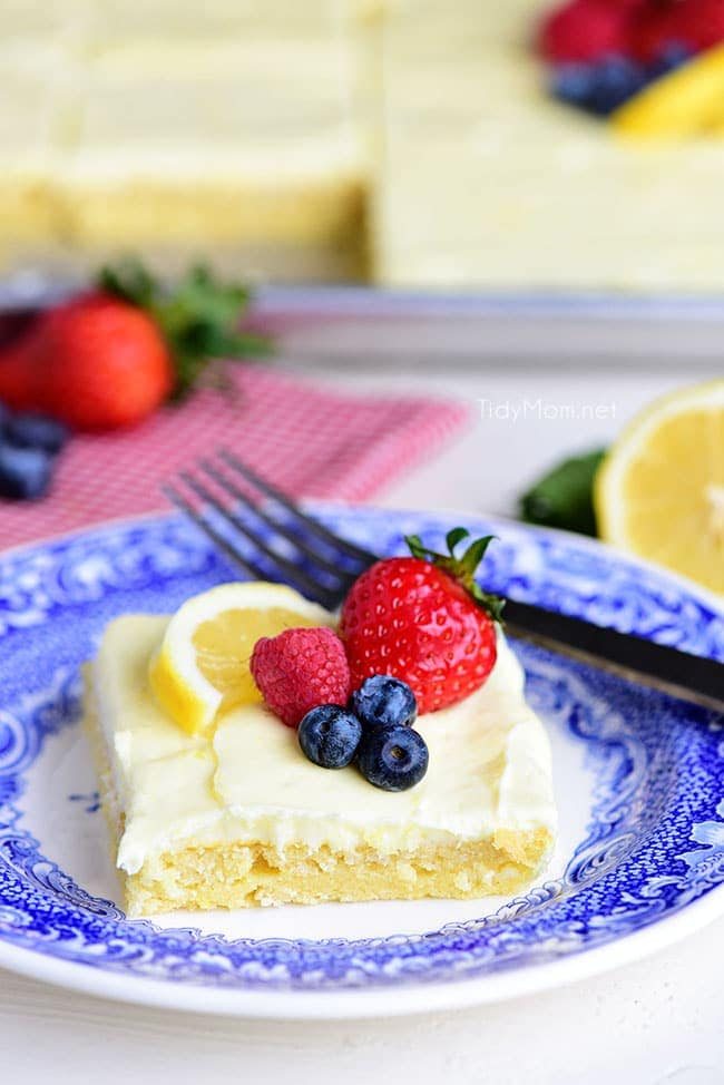 This no-fuss lemon sheet cake is super moist and makes a wonderful spring or summer dessert that easily feeds a crowd. It may not be a fancy cake, but each slice is pure lemon bliss! print full recipe at cetcu.com