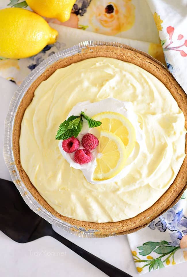 flat lay photo of a lemonade pie