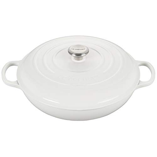 Le Creuset Enameled Cast Iron Signature Braiser, 5 qt. , White