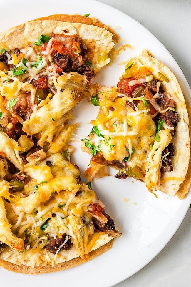 Mexican Black Bean Pizza (With Tortillas) +VIDEO
